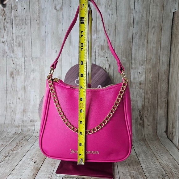 Juicy Couture Pink Shoulder Bag with Gold Chain Detail and Hobo Style - Picture 2 of 5